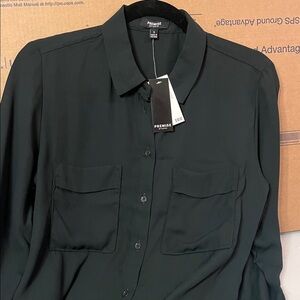 Premise Women's Dark Green Button Down Shirt Size Small